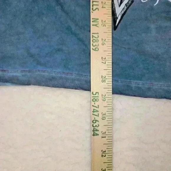 Raw State XL T-shirt Men's Blue Grunge Y2k Punk Cross Wings Vengeance Rock Metal - Picture 8 of 14